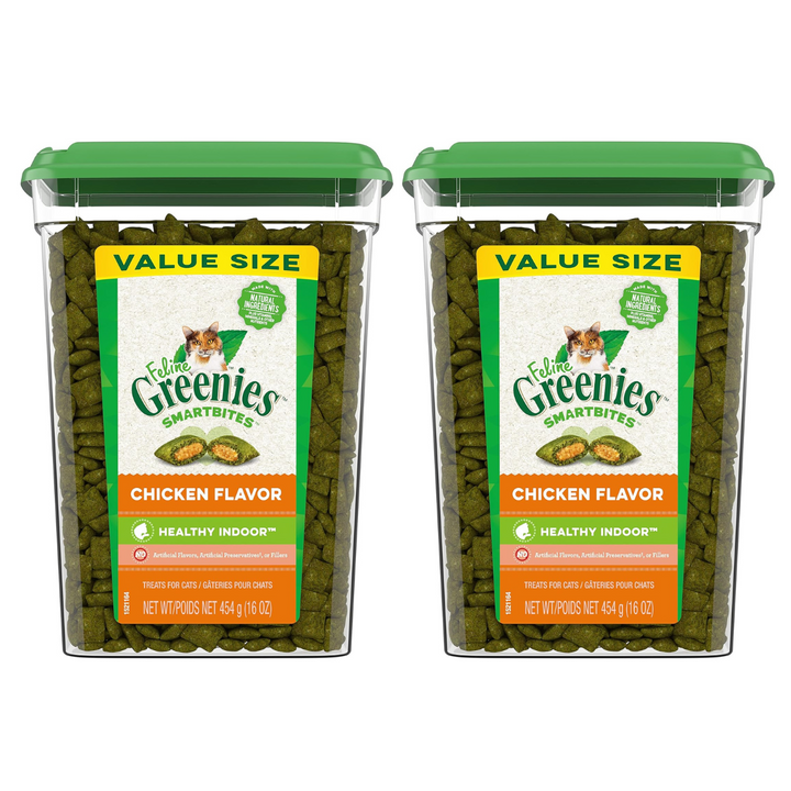 Greenies Feline Smartbites Healthy Indoor Cat Treats, Chicken Flavor- 2 PACK