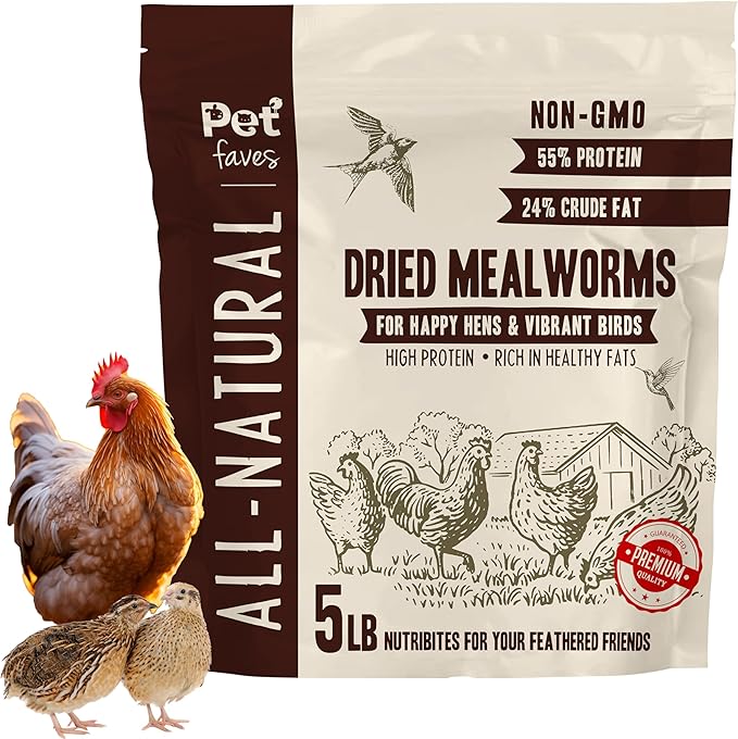 Premium Dried Mealworms - Non-GMO Treats, 5 Lb