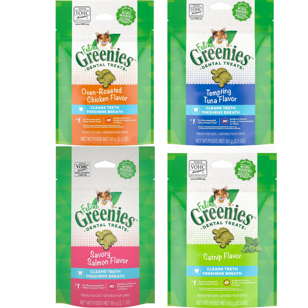 Greenies Feline Adult Dental Cat Treats Variety Pack 