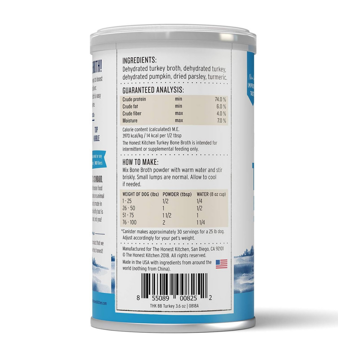 Back label of a canister with ingredients, guaranteed analysis, and usage instructions on a white background.