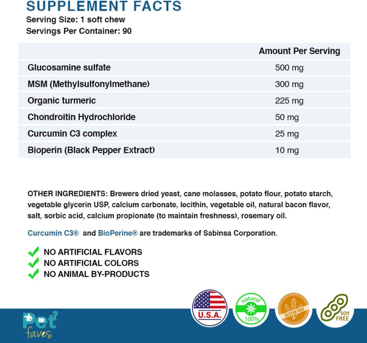 Supplement facts label with ingredients and nutritional information on a white background
