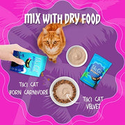 Tiki Cat Velvet Mousse Grain-Free Wet Food with a Silky-Smooth Texture for Adult Cats & Kittens, 2.8oz (24 Pouches), Variety