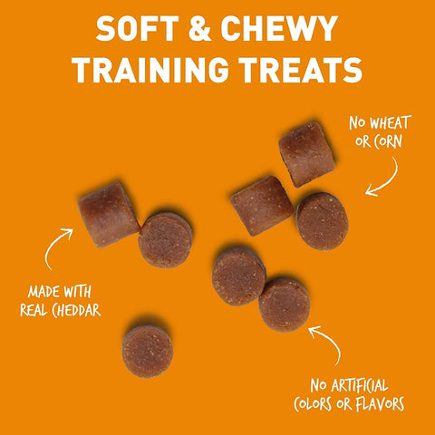 (3 Pack) Cloud Star Tricky Trainers Crunchy Low Calorie Training Dog Treat 14 oz, Cheddar, Liver, and Salmon with 10ct Pet Wipes
