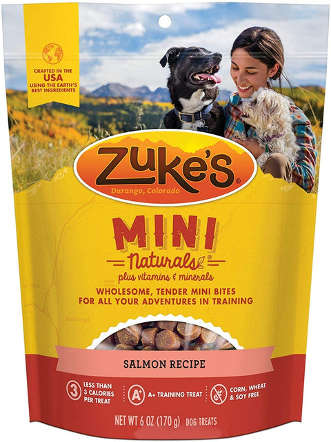 (3 Pack) Zuke Mini Naturals 3 Flavors Combo of Dog Treats - ( Wild Rabbit, Delicious Duck, Savory Salmon) - 6 oz Each with 10ct Pet Wipes