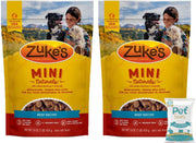 (2 Pack) Zuke Mini Naturals Dog Treats Beef 16oz (1 Lb) with 10ct Pet Wipes