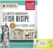 The Honest Kitchen Human Grade Limited Ingredient Dehydrated Grain Free Dog Food-Fish – Complete Meal or Dog Food Topper w/ 10ct Pet Wipes