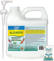 API Pond ALGAEFIX Algae Control 64oz Bottle with Bottle Pump and 10ct Pet Wipes