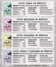(2 Boxes) Tiki Cat Savory Broth, Grain Free Lickable Wet Food Treat, Add Moisture & Boost Flavor, 24 Pouches with 10ct pet Wipes