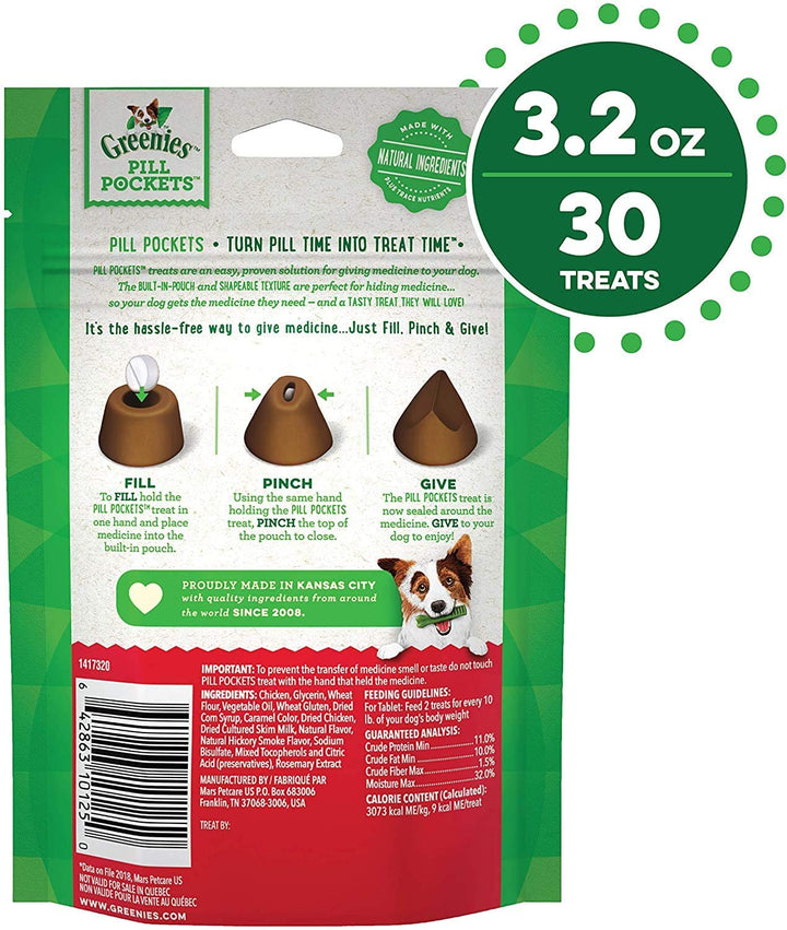 GREENIES Pill Pockets for Dogs Variety Pack(3.2 oz. each)  - Chicken, Hickory Smoke, Peanut Butter & Cheese Flavor